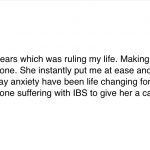 Verified client review from client treated for IBS by Andrea